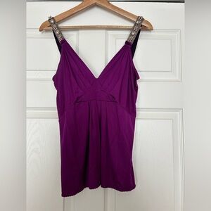 Elie Tahari Beaded Strap Top